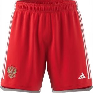 NWT Adidas Men's HN5630 Red Soccer Shorts Russian National Team Size Large